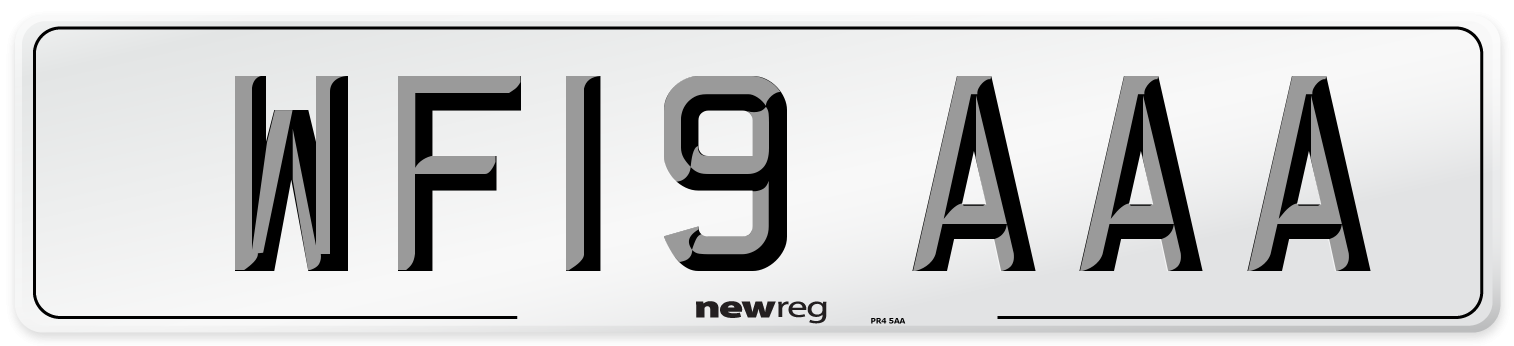 WF19 AAA Number Plate from New Reg